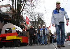 Demo in Düsseldorf-Benrath gegen die Schließung von Nirosta