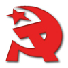 Logo: Hammer, Sichel, Roter Stern.